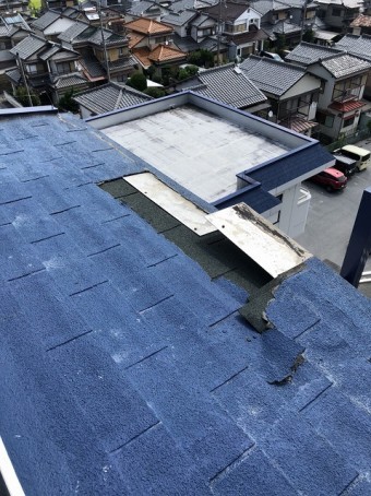 彦根市 屋根の剥がれ
