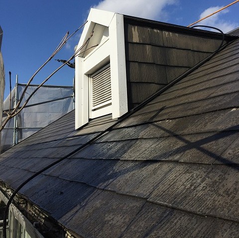 スレート屋根　高圧洗浄